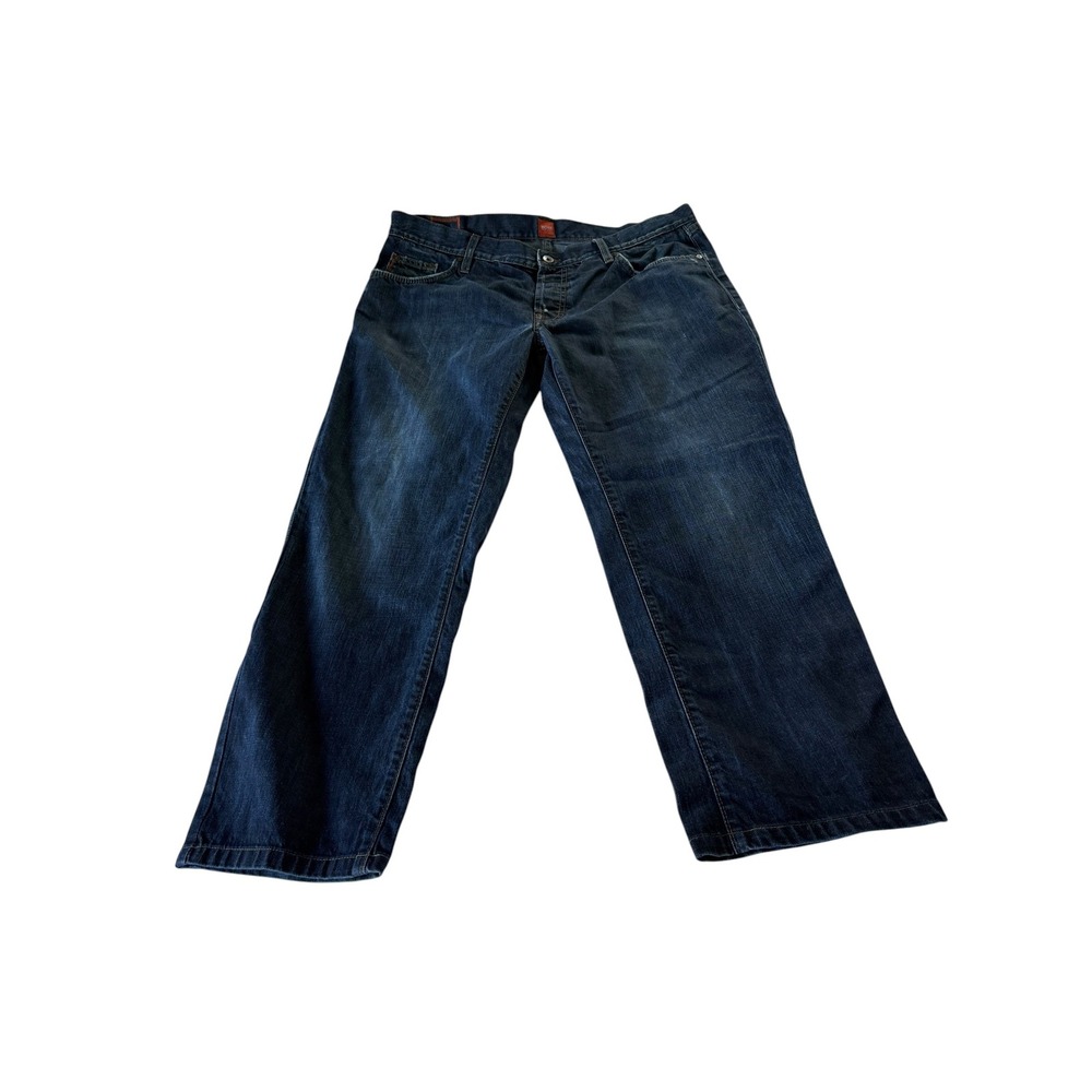 Hugo Boss Orange Label Mens Dark Wash Straight Leg Button Fly Jeans 40Wx34L